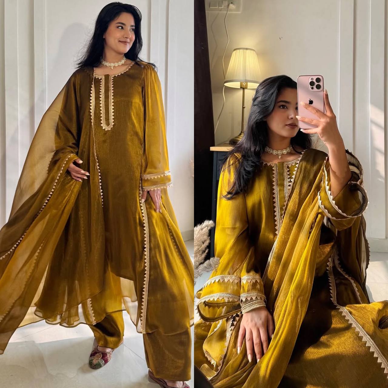 The Majestic Mustard Lustrous Gala Ensemble